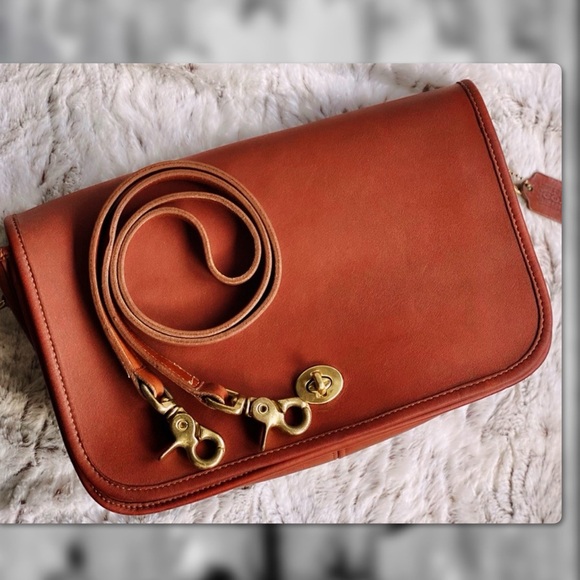 VINTAGE COACH BRITISH TAN CONVERTIBLE CLUTCH CROSSBODY BAG 9635 - Picture 9 of 16